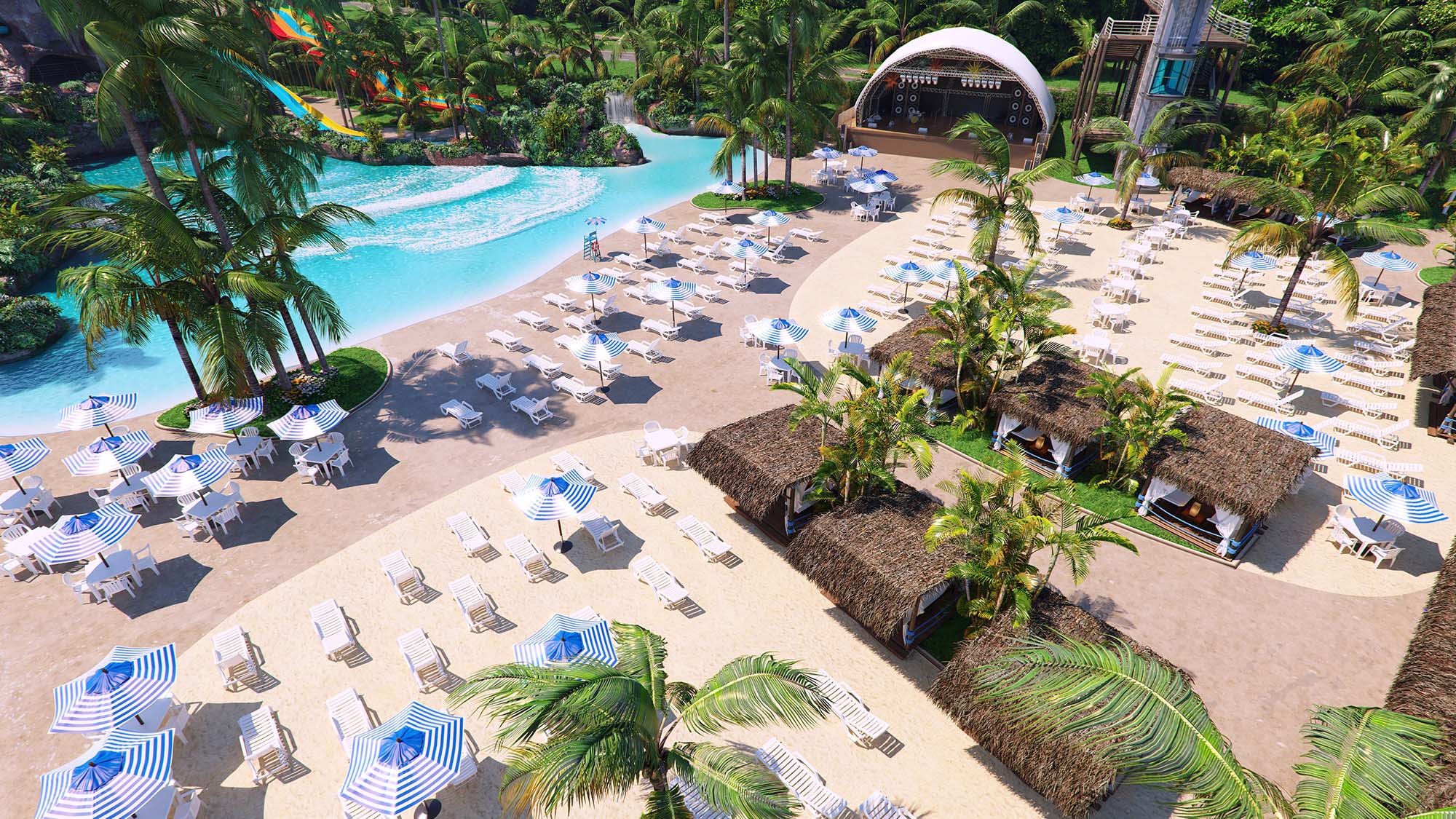 Conceito visual de piscina com ondas